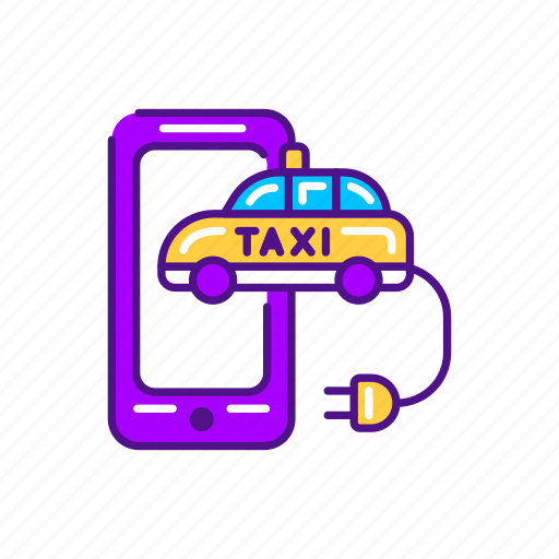 Car, e-car, online, service, smartphone, taxi icon - Download on Iconfinder