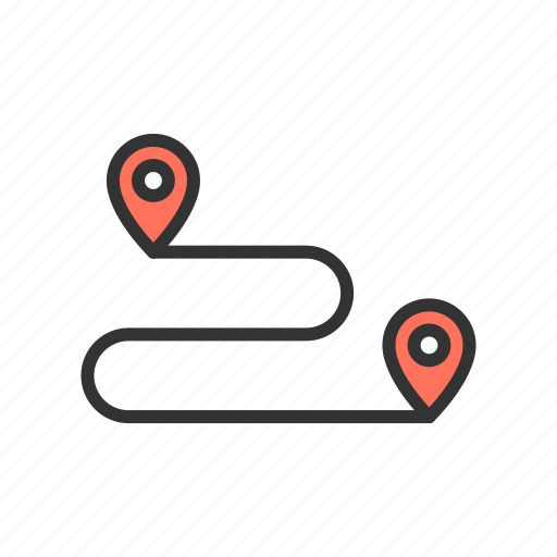 Route, location, map, road, path icon - Download on Iconfinder