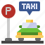 architecture, city, lot, parking, signaling, taxi, transportation 