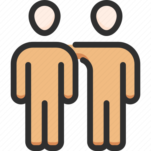 Hug, man, people, stand, team, teamwork, work icon - Download on Iconfinder