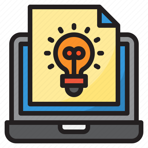Idea, file, lightbulb, laptop, business icon - Download on Iconfinder