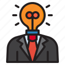 idea, lightbulb, business, man, organization