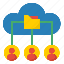 cloud, network, database, folder, user