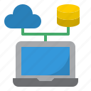 server, cloud, network, database, laptop