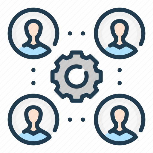 Connect, connection, cooperation, gear, people, team, teamwork icon - Download on Iconfinder
