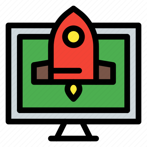 Monitor, rocket, start, startup icon - Download on Iconfinder