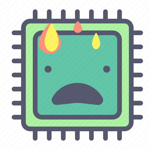 Burn, cpu, hot, pc, proc, wet icon - Download on Iconfinder