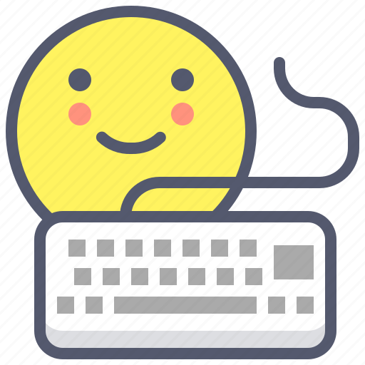 Blog, keyboard, smile, type, write icon - Download on Iconfinder