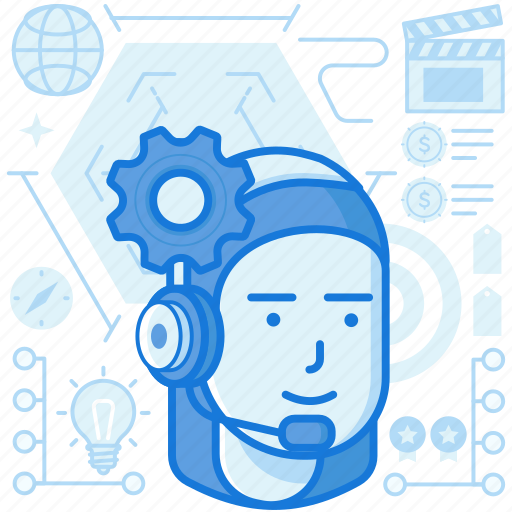 Cogwheel, female, gear, headphone, headset, person, woman icon - Download on Iconfinder
