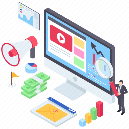 Business advertising, business development, business marketing, business promotion, digital marketing illustration - Download on Iconfinder