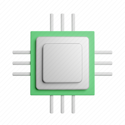 Processor, cpu, front, computer, technology, device, pc 3D illustration - Download on Iconfinder