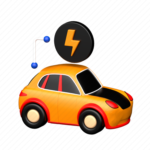Electric car, transport, car, speed, automobile, vehicle 3D illustration - Download on Iconfinder