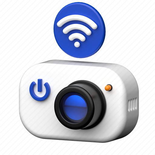 Smart camera, wifi, camera, picture, wireless, photo, signal 3D illustration - Download on Iconfinder