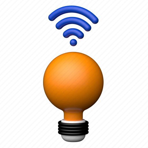 Remote bulb, smart bulb, technology, electronics, network, internet 3D illustration - Download on Iconfinder