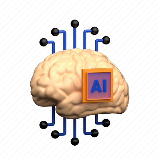 Ai, brain, artificial, head, idea, mind 3D illustration - Download on Iconfinder