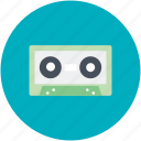 audio cassette, cassette, cassette tape, compact cassette, music tape