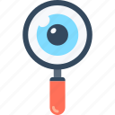 explore, eye, glass, magnifying, optimization, search, seo