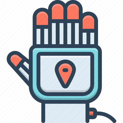 Badge, gesture, glove, protection, safety, tracking, tracking glove icon - Download on Iconfinder