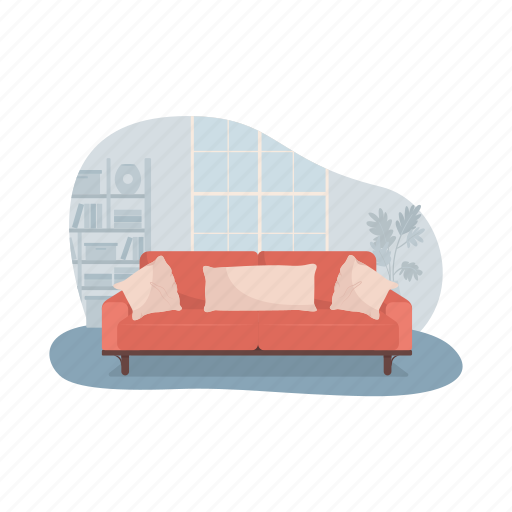 House, bedroom, furniture, couch, sofa illustration - Download on Iconfinder