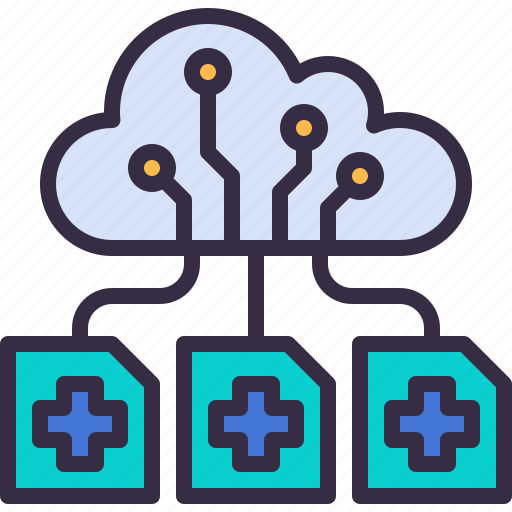 Electronic, medical, record, digital, cloud, data, database icon - Download on Iconfinder