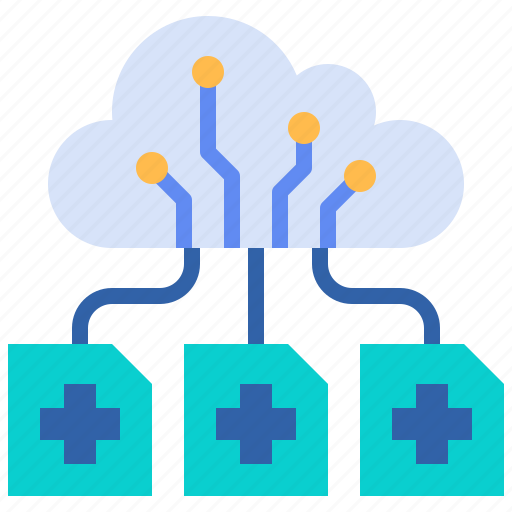 Electronic, medical, record, digital, cloud, data, database icon - Download on Iconfinder
