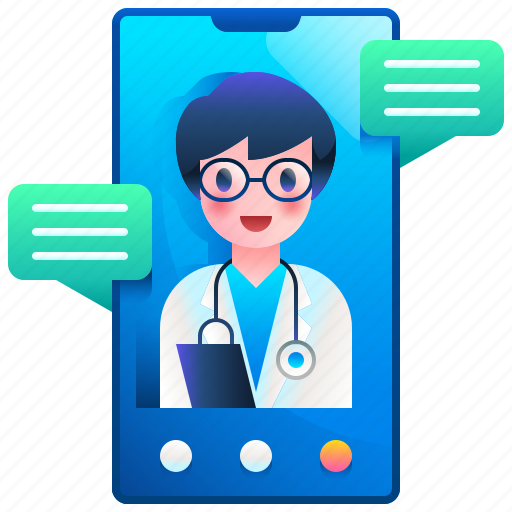 Doctor, visit, medical, chat, online, medicine, phone icon - Download on Iconfinder