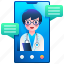 doctor, visit, medical, chat, online, medicine, phone 