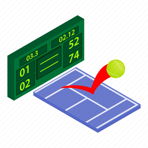 Isometric, object, sign, tennistournament icon - Download on Iconfinder