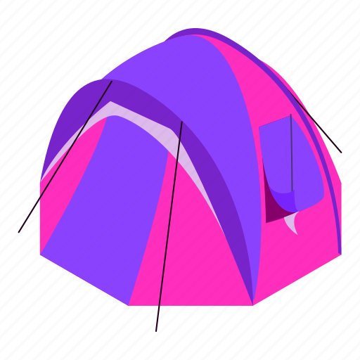 Camp, hiking, isometric, object, outdoor, purple, tent icon - Download on Iconfinder