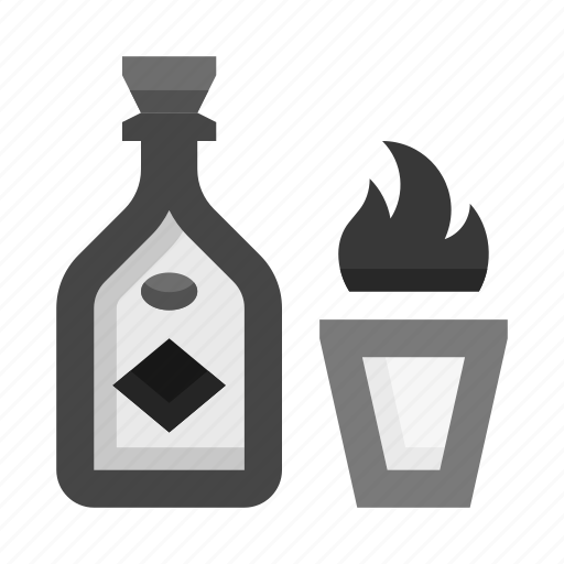 Tequila, bottle, shot, flame, party, alcohol, celebration icon - Download on Iconfinder
