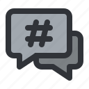 chat, communication, conversation, hashtag, message, tag