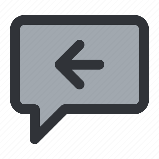 Arrow, bubble, chat, communication, conversation, message, previous icon - Download on Iconfinder