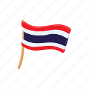 banner, cartoon, emblem, flag, thai, thailand, wind