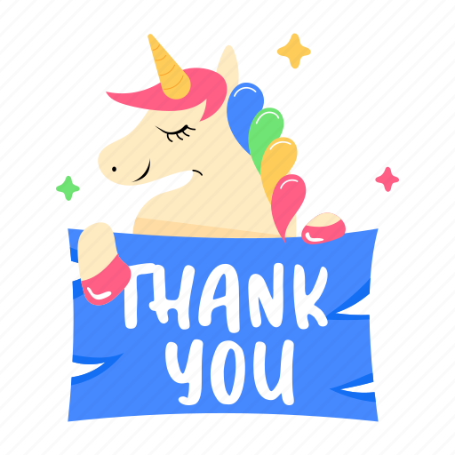 Thanks board, horned animal, thank you, feeling gratitude, expressive text sticker - Download on Iconfinder