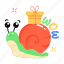 snail gift, cute snail, cute slug, wow word, snail surprise 