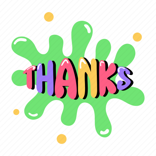 Thanks, expressive text, thanks word, typography word, typography letters sticker - Download on Iconfinder