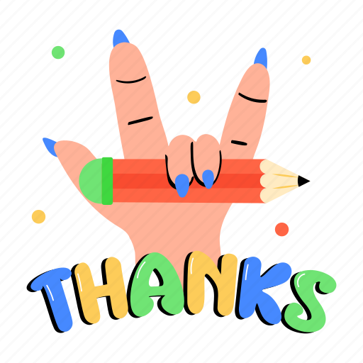 Thanks word, thank you, party flags, party buntings, expressive text sticker - Download on Iconfinder