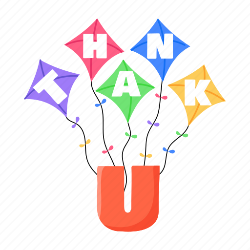 Traditional kites, kites festival, thank you, thanks words, gratitude words sticker - Download on Iconfinder