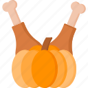 thanksgiving, pumpkin, chicken