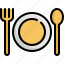 appliance, cooking, fork, kitchen, plate, restaurant, spoon 