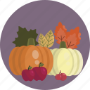 apples, autumn, fall, fruit, leaf, pumpkin, thanksgiving