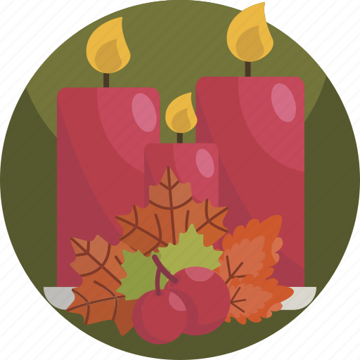Autumn, brown, candle, fall, leaf, light, thanksgiving icon - Download on Iconfinder