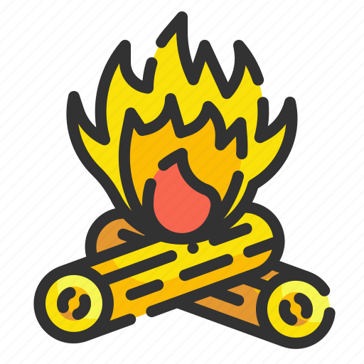 Wood, camping, burn, flame, campfire, hot, bonfire icon - Download on Iconfinder