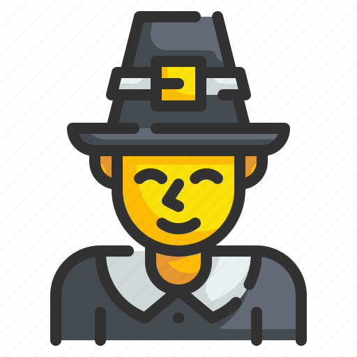 Pilgrim, hat, male, costume, cultures, man, thanksgiving icon - Download on Iconfinder