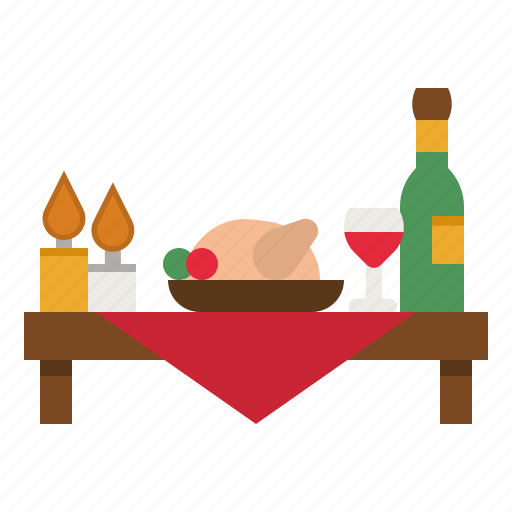 Dinner, turkey, meal, food, wine icon - Download on Iconfinder