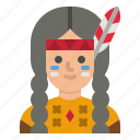 indian, american, native, woman, avatar 