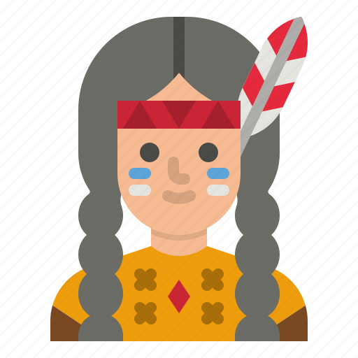 Indian, american, native, woman, avatar icon - Download on Iconfinder
