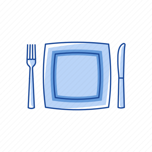 Dinner, dinner setting, fork and bread knife, plate icon - Download on Iconfinder
