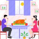 thanksgiving day, food, lunch, turkey, party, family, celebration 