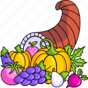 conucopia, thanksgiving, thanksgiving day, harvest, fruits, vegetables, autumn, vegetable, fruit
